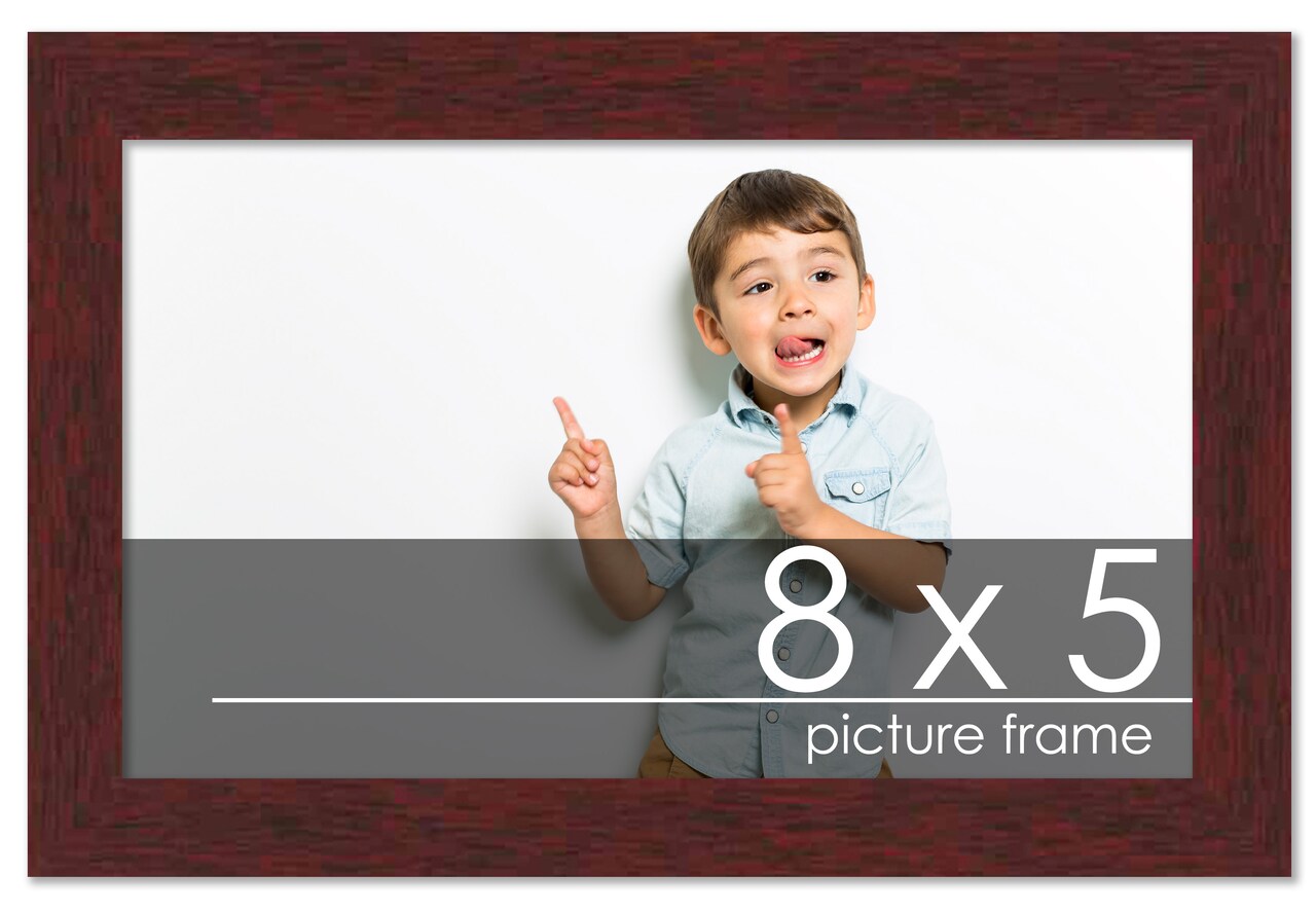 8x5 Solid Wood Picture Frame with UV-Resistant Acrylic & Acid-Free Backing, Available in 6 Finishes: Matte Black, Matte White, Metallic Bronze, Silver, Natural Wood Grain & Mahogany